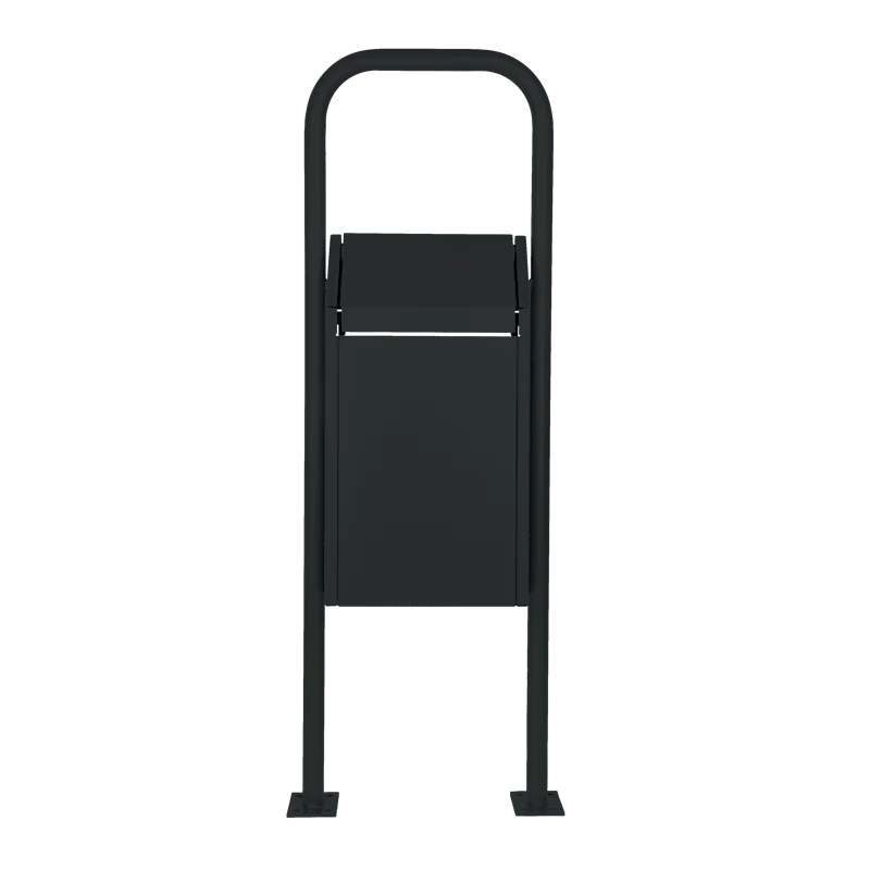 Mülleimer Schwingdeckel mit Bügel Schwarzgrau