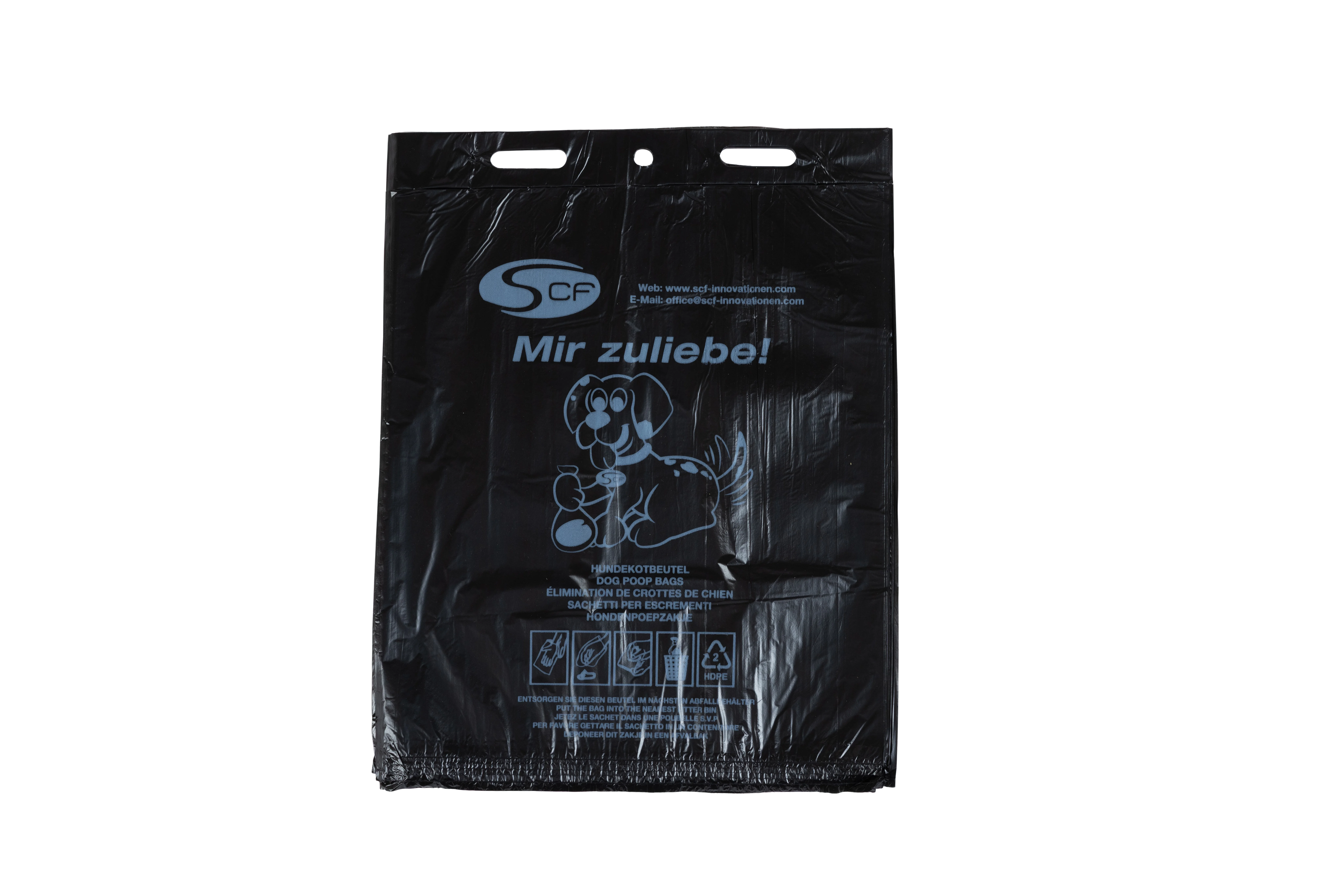 Hundekotbeutel Flexi/Standard Schwarz mit aufschrifft