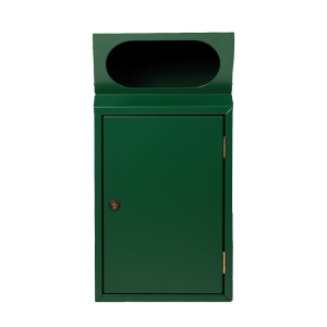 Abfallbehälter Griffloch in RAL 6005 Moosgrün